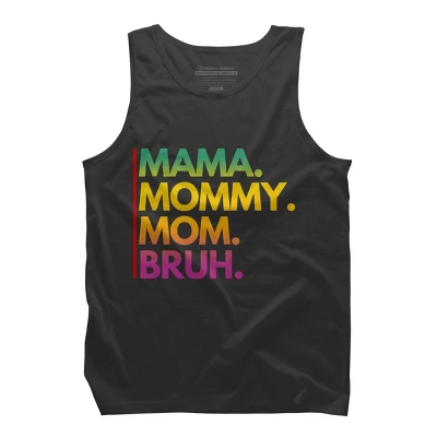 Men's Design By Humans Mother's Day Mama Mommy Mom Bruh Rainbow Text By Punsalan Tank Top 3 Men's Design By Humans Mother's Day Mama Mommy Mom Bruh Rainbow Text By Punsalan Tank Top - Image 3
