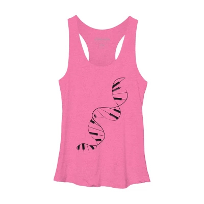 Women's Design By Humans DNA Piano By Tobiasfonseca Racerback Tank Top 3 Women's Design By Humans DNA Piano By Tobiasfonseca Racerback Tank Top - Image 3