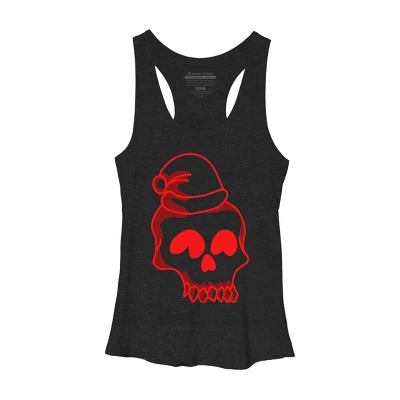 Women's Design By Humans Christmas Love Skull By Genthebunny Racerback Tank Top 3 Women's Design By Humans Christmas Love Skull By Genthebunny Racerback Tank Top - Image 3