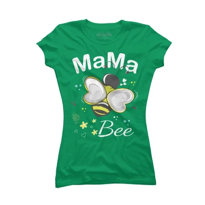 Junior's Design By Humans Mama Bee Floral Pattern By Aminemangaka1 T-Shirt 2 Junior's Design By Humans Mama Bee Floral Pattern By Aminemangaka1 T-Shirt - Image 2