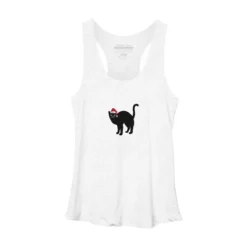 Women's Design By Humans Christmas Cat Tshirt By Bambino Racerback Tank Top -Design By Humans GUEST 85c3577c 0712 4290 bdac ff787bf955fc
