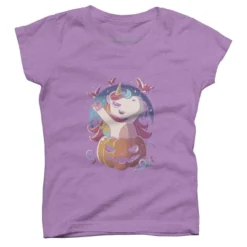 Girl's Design By Humans Spooky Unicorn Funny Cute Magic Halloween By EduEly T-Shirt -Design By Humans GUEST 87234f5f bd6a 40f6 b009 9d199f1e9ad0