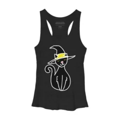 Women's Design By Humans Halloween Witchy Cat By BubbSnugg Racerback Tank Top -Design By Humans GUEST 872a458c dae8 479b 8b94 854b3b3c2e68