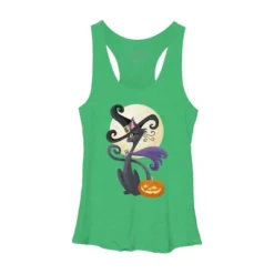 Women's Design By Humans Bewitching Black Halloween Kitty Cat By LittleBunnySunshine Racerback Tank Top -Design By Humans GUEST 89bb1b61 4050 4dd3 9232 25ceac674c0e