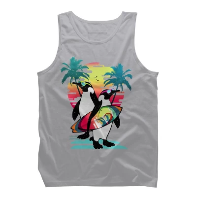 Men's Design By Humans Penguin Summer Vacation By Clingcling Tank Top 4 Men's Design By Humans Penguin Summer Vacation By Clingcling Tank Top - Image 4