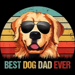 Men's Design By Humans Best Dog Dad Ever Golden Retriever By LuckyCharm99 Tank Top