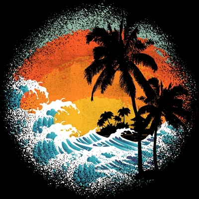 Men's Design By Humans Tropical Waves By Clingcling Tank Top 1 Men's Design By Humans Tropical Waves By Clingcling Tank Top