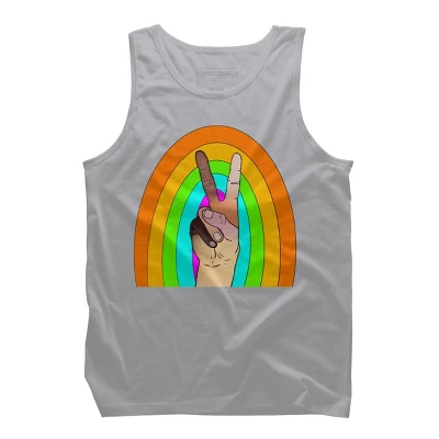 Design By Humans Peace Hand Symbol Stripes By PaperRescueDesigns Tank Top 7 Design By Humans Peace Hand Symbol Stripes By PaperRescueDesigns Tank Top - Image 7