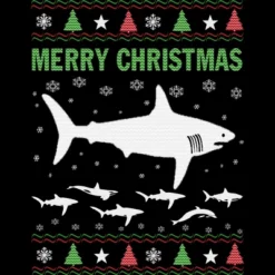 Women's Design By Humans Shark Christmas By Sophialada Racerback Tank Top