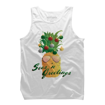 Men's Design By Humans Christmas Pineapple By Desdymona Tank Top 6 Men's Design By Humans Christmas Pineapple By Desdymona Tank Top - Image 6