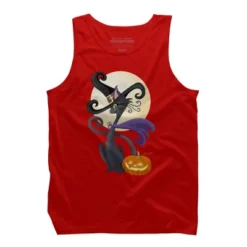 Men's Design By Humans Bewitching Black Halloween Kitty Cat By LittleBunnySunshine Tank Top -Design By Humans GUEST 8d456c91 ee2d 4604 802e 54b2f6abde48