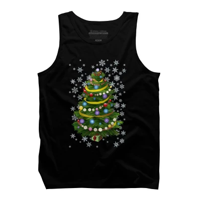 Men's Design By Humans Christmas Tree And Snowflakes By IvaW Tank Top 4 Men's Design By Humans Christmas Tree And Snowflakes By IvaW Tank Top - Image 4