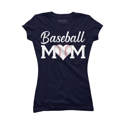 Junior's Design By Humans Baseball Mom Heart By Shirtpublic T-Shirt 3 Junior's Design By Humans Baseball Mom Heart By Shirtpublic T-Shirt - Image 3