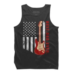 Men's Design By Humans Best Dad Ever Guitar And Flag By MINHMINH Tank Top -Design By Humans GUEST 8f482516 68dd 46ad 9451 08fd9ba4102f