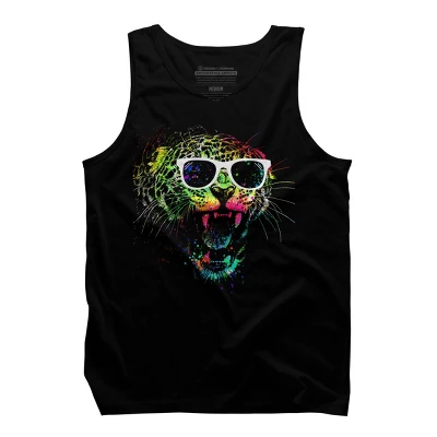 Men's Design By Humans Technicolor Jaguar By Clingcling Tank Top 4 Men's Design By Humans Technicolor Jaguar By Clingcling Tank Top - Image 4