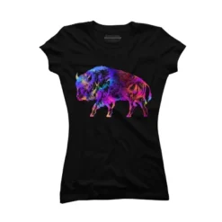 Junior's Design By Humans Rainbow Buffalo By ZeichenbloQ T-Shirt -Design By Humans GUEST 90c1d06a 2f7c 4ce2 9fcf 10e324a1cdcc