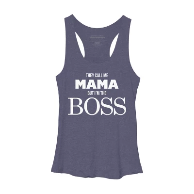 Women's Design By Humans They Call Me Mama But I'm The Boss By Shirz Racerback Tank Top 4 Women's Design By Humans They Call Me Mama But I'm The Boss By Shirz Racerback Tank Top - Image 4