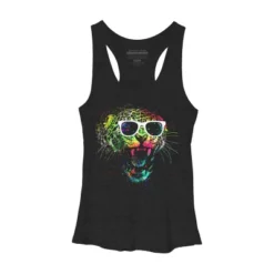Women's Design By Humans Technicolor Jaguar By Clingcling Racerback Tank Top -Design By Humans GUEST 91500b92 fd10 4d9f bc15 789a4f9e6e9d