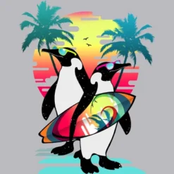 Men's Design By Humans Penguin Summer Vacation By Clingcling Tank Top