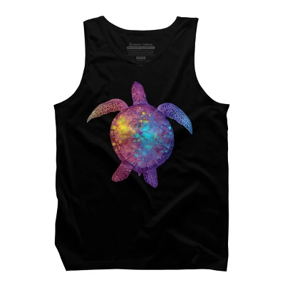 Men's Design By Humans Watercolor Sea Turtle By Maryedenoa Tank Top 2 Men's Design By Humans Watercolor Sea Turtle By Maryedenoa Tank Top - Image 2