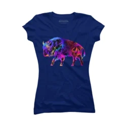 Junior's Design By Humans Rainbow Buffalo By ZeichenbloQ T-Shirt -Design By Humans GUEST 93b0b3aa 6f0d 4441 bb3b 1333923d2b38