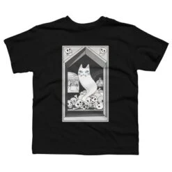 Boy's Design By Humans Ghost Cat The Keeper Of The Crypt By Runcatrun T-Shirt -Design By Humans GUEST 93d2b7f5 4ad0 48fa be1f 5c69ea42bea5