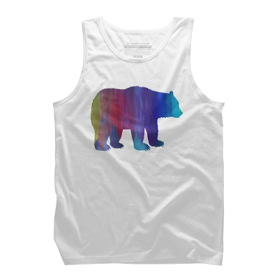 Design By Humans Rainbow Watercolor Artistic Bear By Maryedenoa Tank Top 4 Design By Humans Rainbow Watercolor Artistic Bear By Maryedenoa Tank Top - Image 4