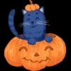 Girl's Design By Humans Halloween Cat In A Pumpkin By Wubbadub T-Shirt