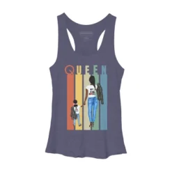 Women's Design By Humans Mother's Day Black Mom Queen Retro Stripes By Duron4 Racerback Tank Top -Design By Humans GUEST 94effc37 656b 4343 ba83 71f813688c08
