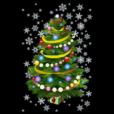 Men's Design By Humans Christmas Tree And Snowflakes By IvaW Tank Top 1 Men's Design By Humans Christmas Tree And Snowflakes By IvaW Tank Top