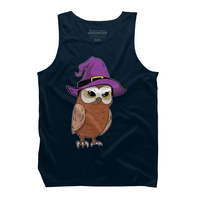 Men's Design By Humans Owl Witch Halloween T Shirt By Thebeardstudio Tank Top 6 Men's Design By Humans Owl Witch Halloween T Shirt By Thebeardstudio Tank Top - Image 6