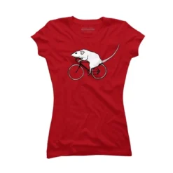 Junior's Design By Humans Cycling Rat By TeaandInk T-Shirt -Design By Humans GUEST 95d58293 e9cd 4af1 a7d6 9adea086f8fc