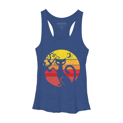 Women's Design By Humans Black Cat Halloween Costume Scary Vintage Cats By TaiHan Racerback Tank Top 9 Women's Design By Humans Black Cat Halloween Costume Scary Vintage Cats By TaiHan Racerback Tank Top - Image 9