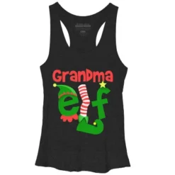 Women's Design By Humans Grandma Elf Christmas By Personalized Racerback Tank Top -Design By Humans GUEST 97361605 cfd6 48c9 b27b 58355d9932b2