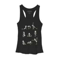 Women's Design By Humans Skeleton Yoga By Huebucket Racerback Tank Top -Design By Humans GUEST 976e6e5a 7662 40d8 b2d7 e6bcd224ba8d