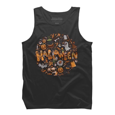 Men's Design By Humans Happy Halloween Greeting Holiday Illustration By Ghinan Tank Top 3 Men's Design By Humans Happy Halloween Greeting Holiday Illustration By Ghinan Tank Top - Image 3