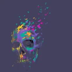 Women's Design By Humans Defragged Colorful Skull By DBHOriginals Racerback Tank Top