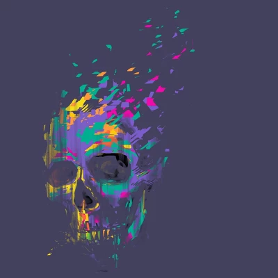 Women's Design By Humans Defragged Colorful Skull By DBHOriginals Racerback Tank Top 1 Women's Design By Humans Defragged Colorful Skull By DBHOriginals Racerback Tank Top