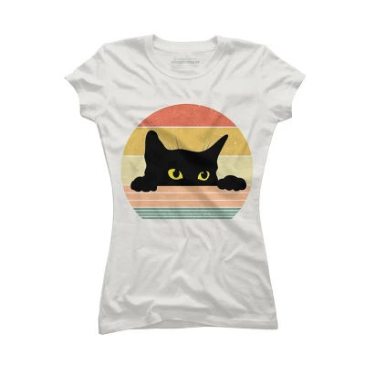 Junior's Design By Humans Cat Tee Retro Style By MeowShop T-Shirt 10 Junior's Design By Humans Cat Tee Retro Style By MeowShop T-Shirt - Image 10