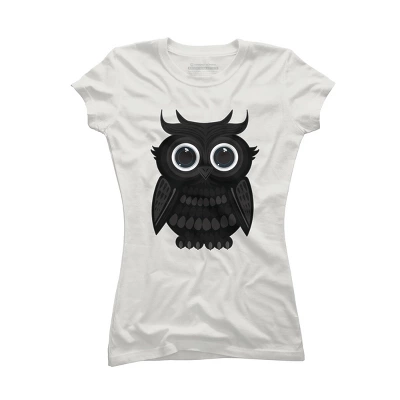 Junior's Design By Humans Black Owl By Adamzworld T-Shirt 6 Junior's Design By Humans Black Owl By Adamzworld T-Shirt - Image 6