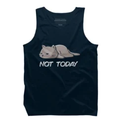 Men's Design By Humans Not Today Cat By EduEly Tank Top -Design By Humans GUEST 9a459f75 30b2 4eb0 b25b 4804aaea2fc7