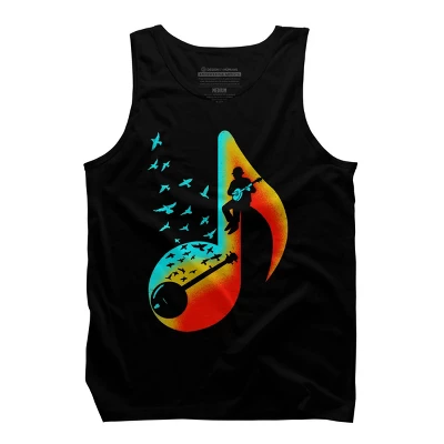 Men's Design By Humans Music Banjo Player By Barmalizer Tank Top 2 Men's Design By Humans Music Banjo Player By Barmalizer Tank Top - Image 2