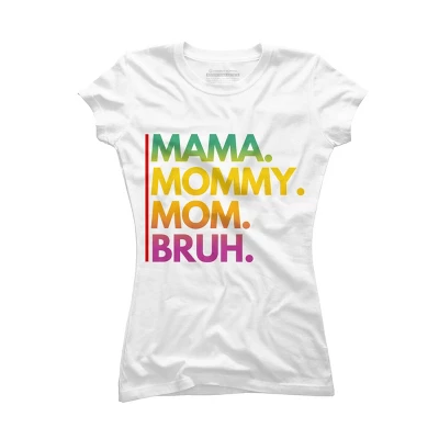 Junior's Design By Humans Mother's Day Mama Mommy Mom Bruh Rainbow Text By Punsalan T-Shirt 3 Junior's Design By Humans Mother's Day Mama Mommy Mom Bruh Rainbow Text By Punsalan T-Shirt - Image 3
