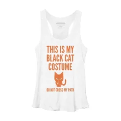 Women's Design By Humans Halloween Introvert Black Cat Costume By Commykaze Racerback Tank Top -Design By Humans GUEST 9bfc2ce8 3510 41a4 a013 8e580080aa8b