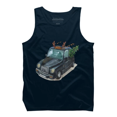 Men's Design By Humans Christmas Cab By ValerieShephard Tank Top 4 Men's Design By Humans Christmas Cab By ValerieShephard Tank Top - Image 4