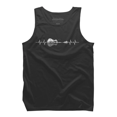 Men's Design By Humans Nature Guitar Heart Beat By Maryedenoa Tank Top 3 Men's Design By Humans Nature Guitar Heart Beat By Maryedenoa Tank Top - Image 3