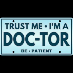 Men's Design By Humans Trust Me I'm A Doc-tor License Plate By Punsalan Tank Top