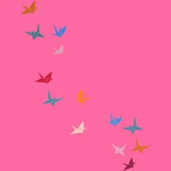 Women's Design By Humans Flying Paper Cranes Birds By Magnussons Racerback Tank Top