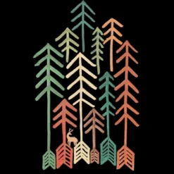 Junior's Design By Humans Deer In The Arrow Wilderness By Radiomode T-Shirt