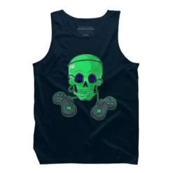 Men's Design By Humans Halloween Skeleton Skull Crossbones Video Gamer By TaiHan Tank Top -Design By Humans GUEST 9e25185f a778 4209 aee7 8c21a97e08e6